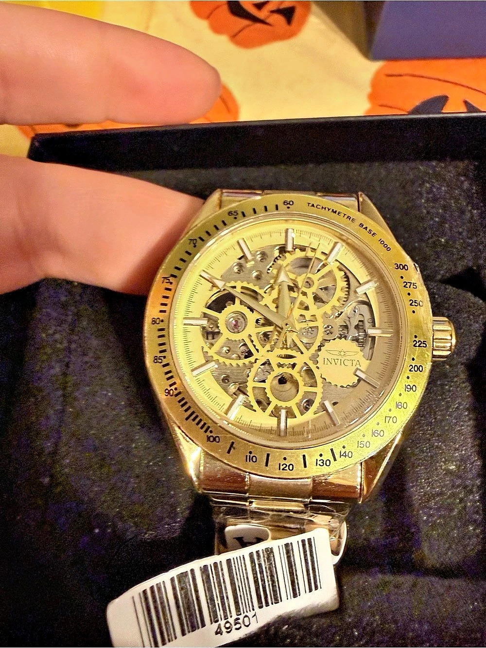Invicta Objet D Art Excelsior Automatic Men's Watch w/ Skeleton Dial -43mm. Gold